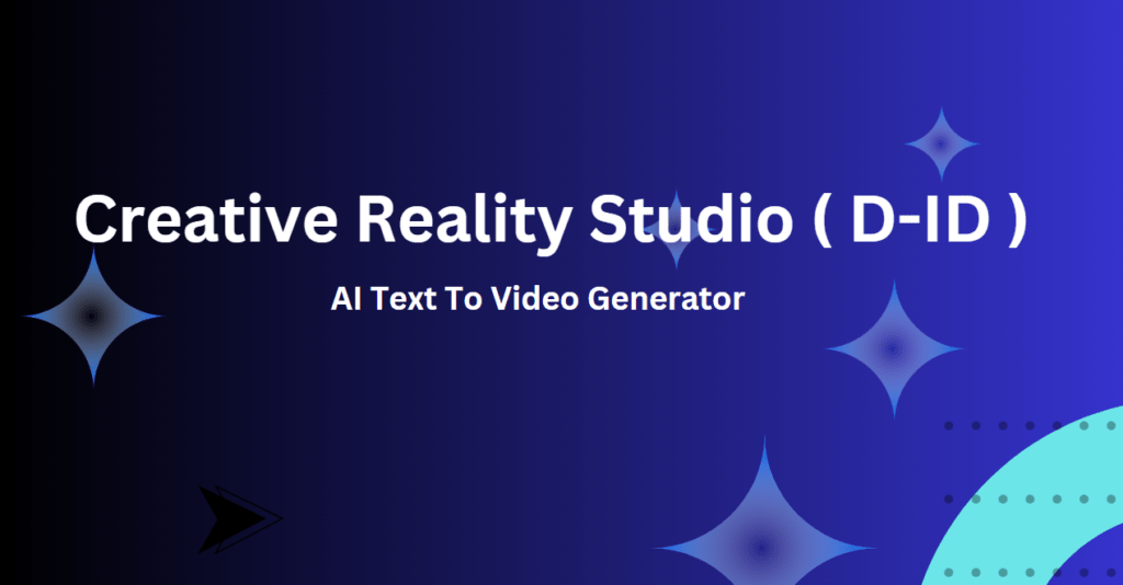 d-id Creative Reality Studio ai text to video generator