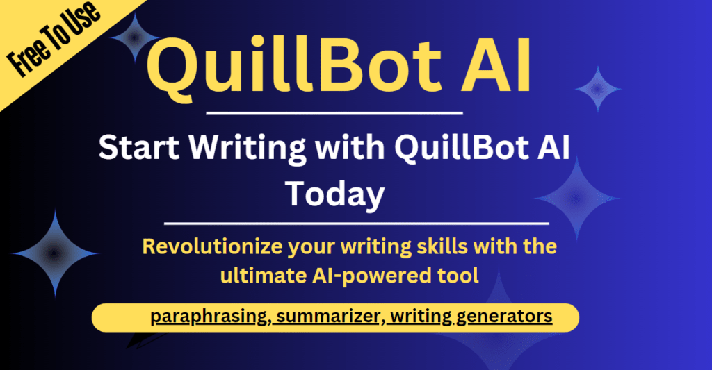 QuillBot AI logo: A stylized letter 'Q' composed of tiny words, illustrating the AI's capability to rephrase, reword, and refine text. The logo is encircled, signifying the tool's all-encompassing writing support. The color palette combines blue, representing trust and reliability, with green, symbolizing innovation, growth, and harmony, conveying QuillBot AI's mission to enhance writing experiences.