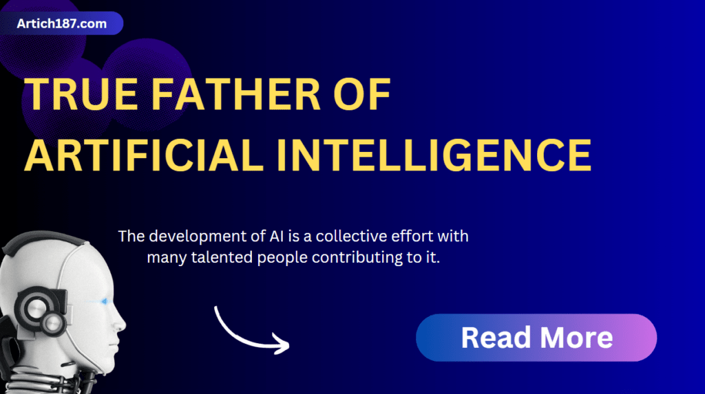 Portrait of Alan Turing, considered the father of Artificial Intelligence (AI), with a background of computer codes and circuits, representing his pioneering work in computer science and AI development.