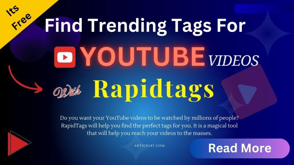 RapidTags- YouTube tags generator tool, helping creators optimize video tags for better search visibility. Discover relevant keywords, boost views, and grow your channel with this intuitive YouTube tags generator.