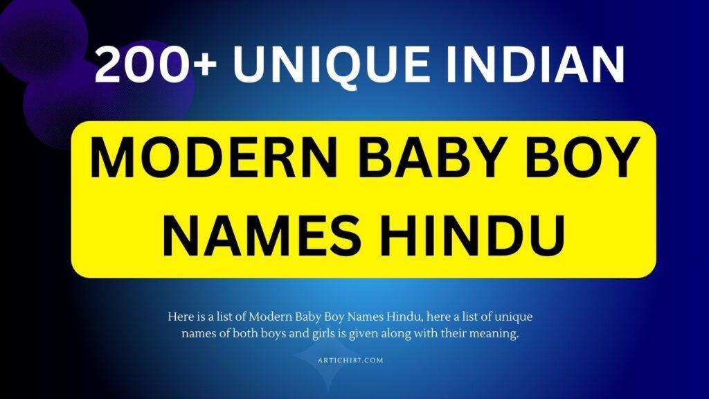 Modern Baby Boy Names Hindu